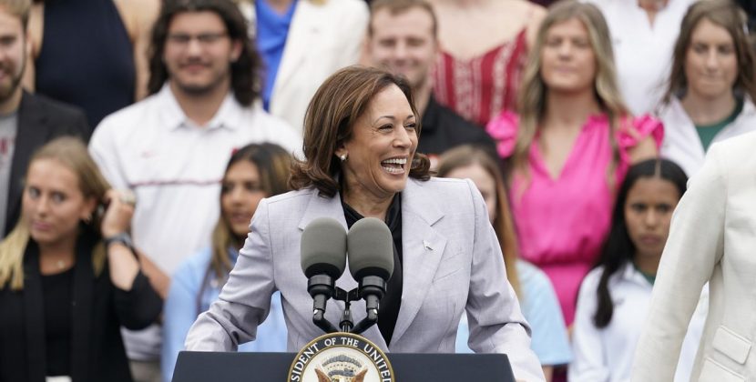 U.S .Vice President Kamala Harris makes political, personal connection with students during college tour